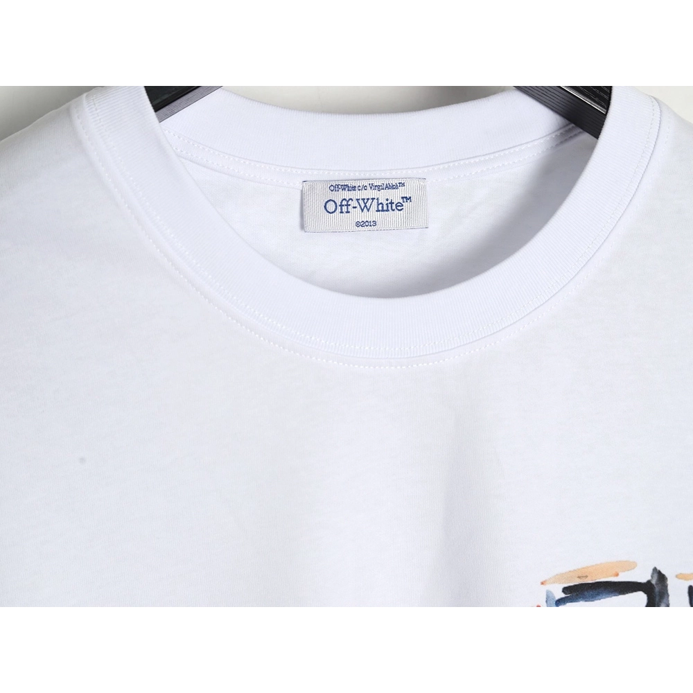 Off White colorful painting short sleeves,Off White
