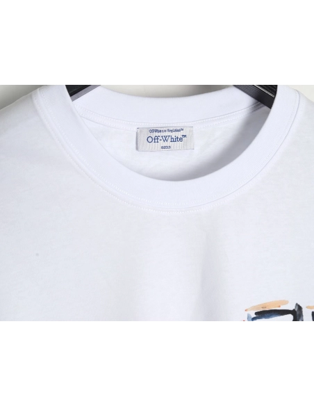 Off White colorful painting short sleeves,Off White