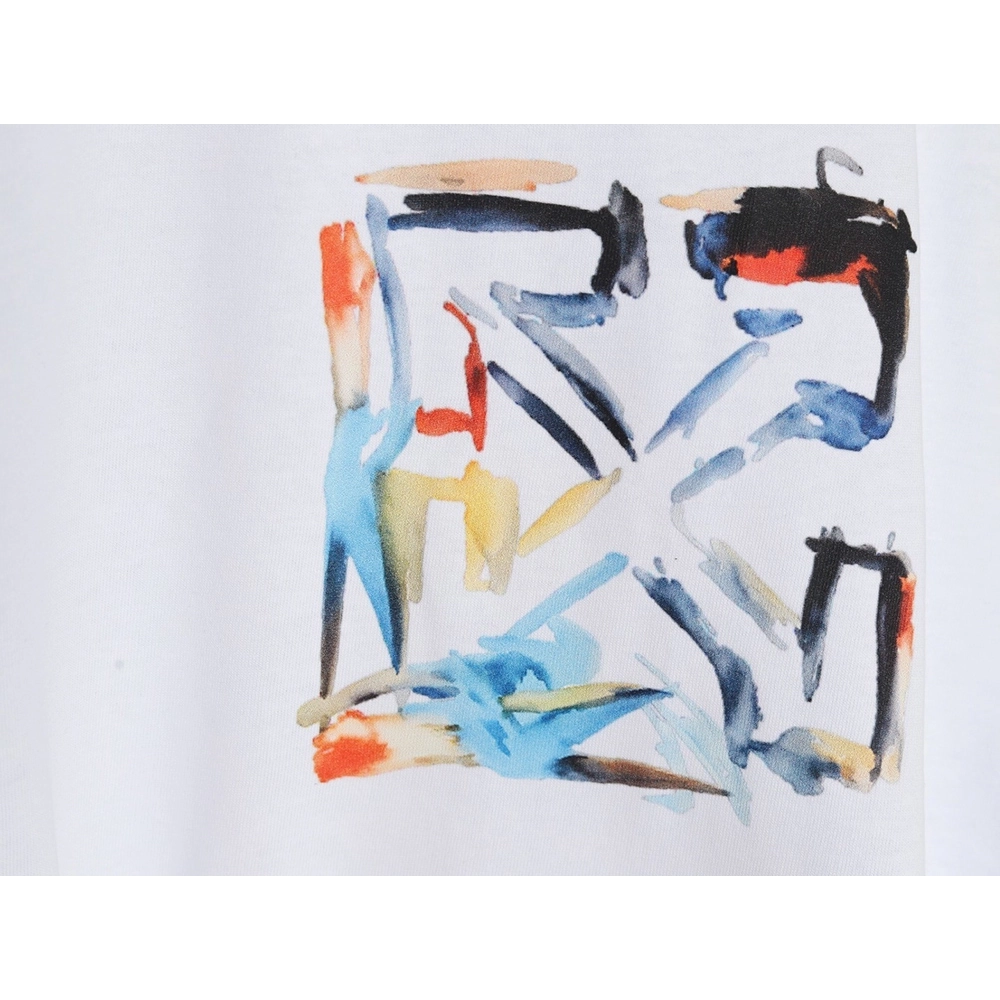 Off White colorful painting short sleeves,Off White