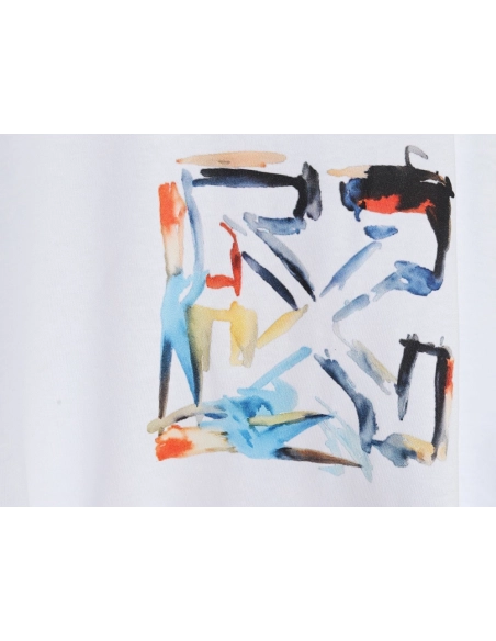Off White colorful painting short sleeves,Off White