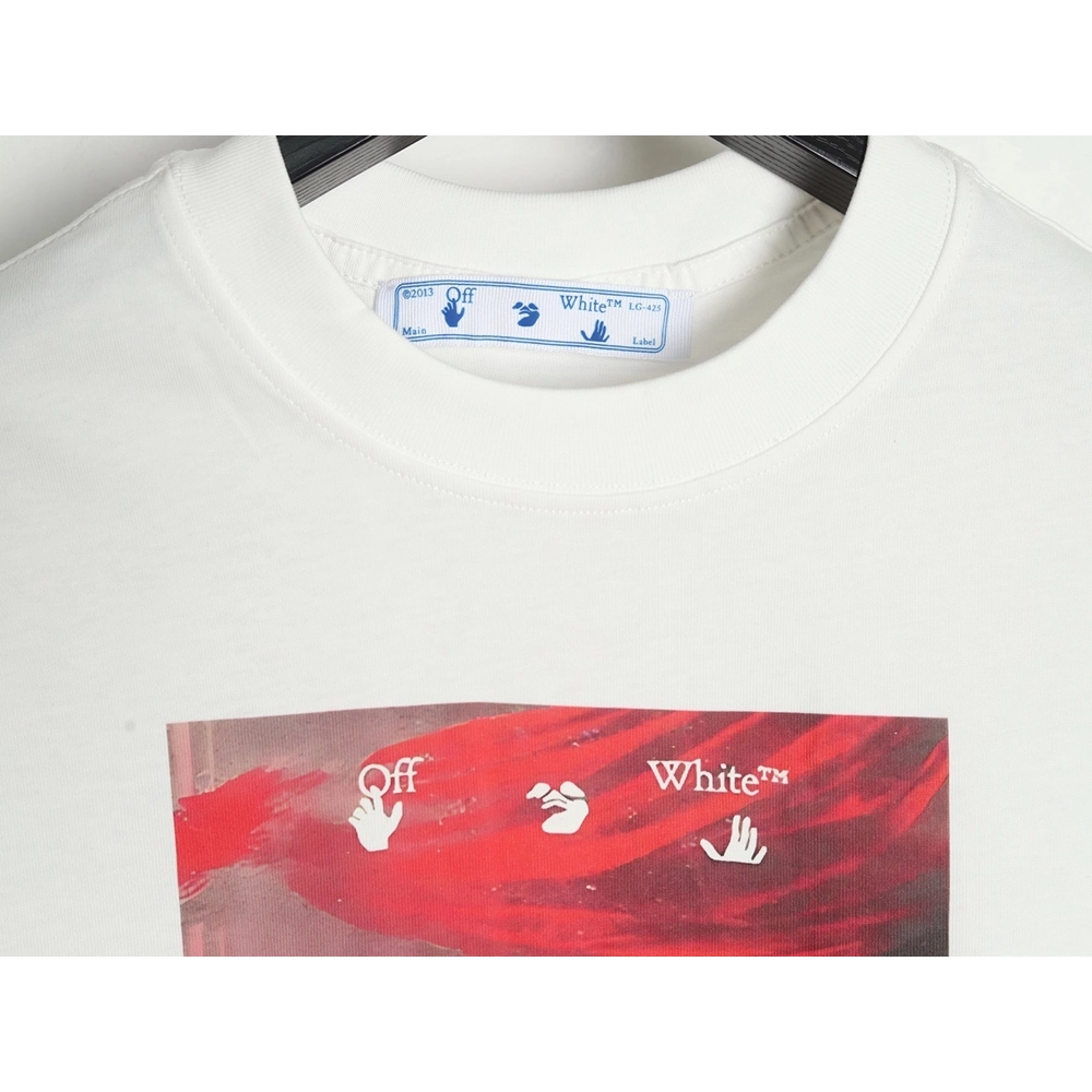 Off White Blur Oil Painting Arrow Cotton Short Sleeves,Off White