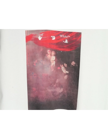 Off White Blur Oil Painting Arrow Cotton Short Sleeves,Off White