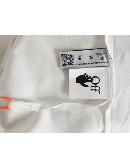 Off White Blur Oil Painting Arrow Cotton Short Sleeves,Off White