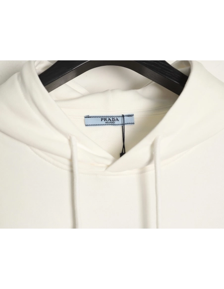 Prada faux pocket triangle iron logo hooded sweatshirt TSK1,Prada