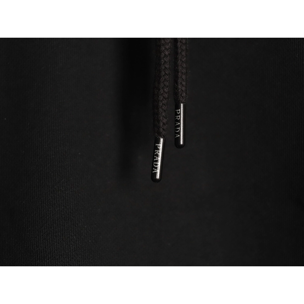 Prada faux pocket triangle iron logo hooded sweatshirt,Prada