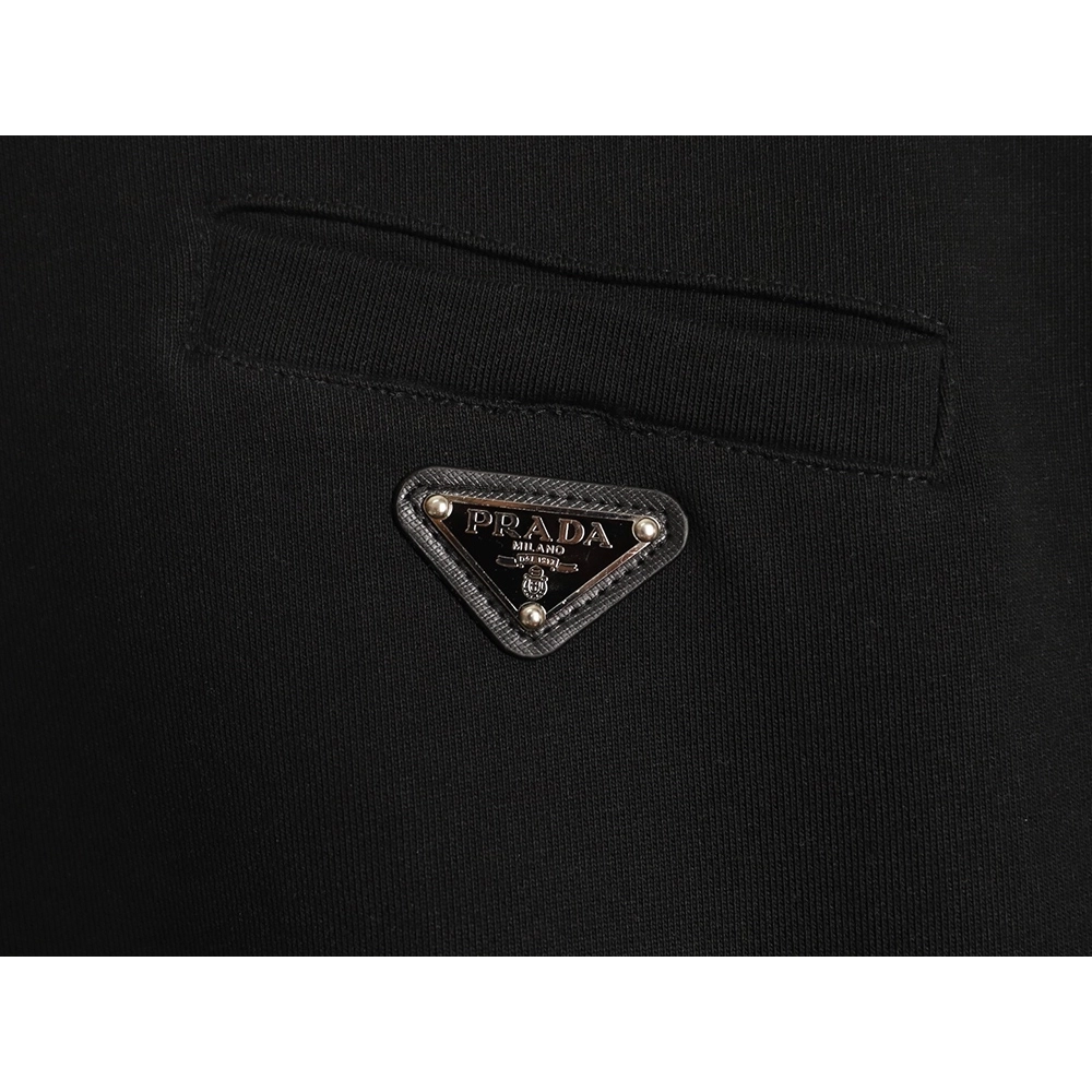 Prada faux pocket triangle iron logo hooded sweatshirt,Prada