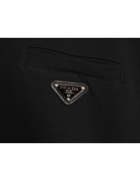 Prada faux pocket triangle iron logo hooded sweatshirt,Prada