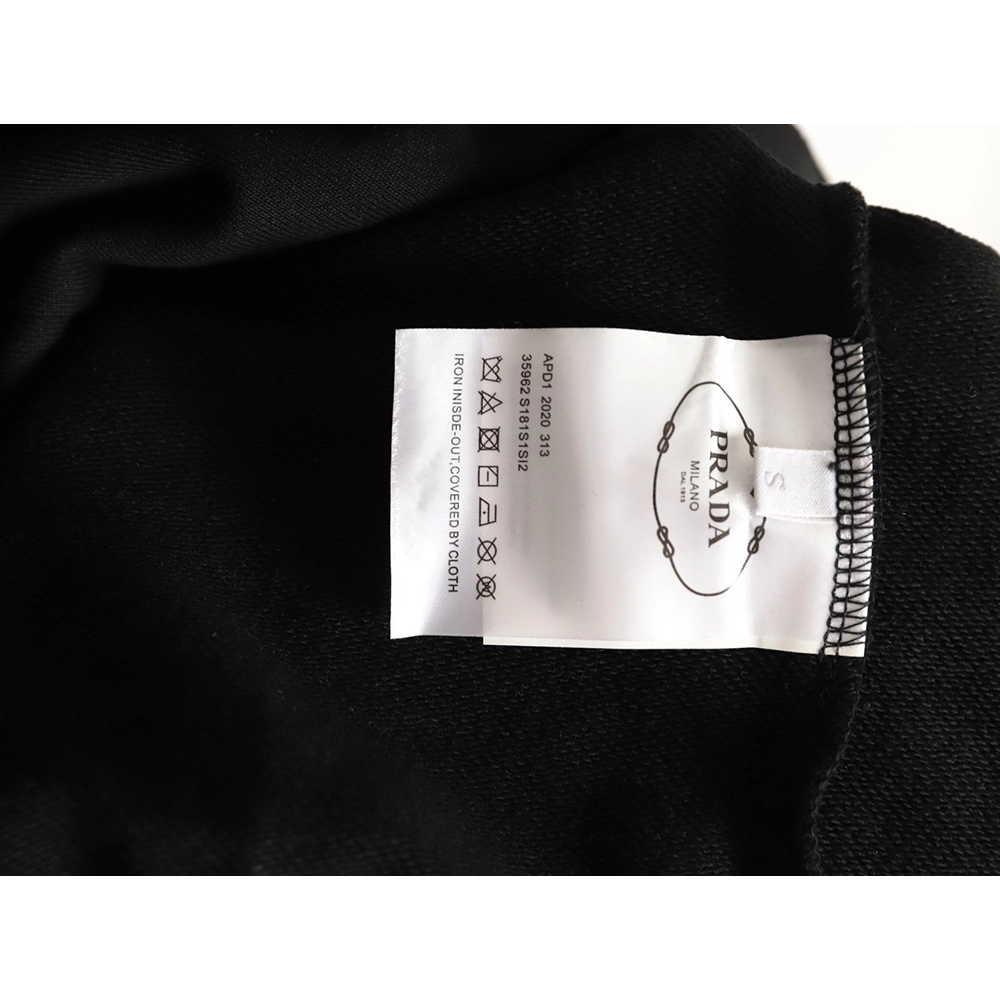 Prada faux pocket triangle iron logo hooded sweatshirt,Prada