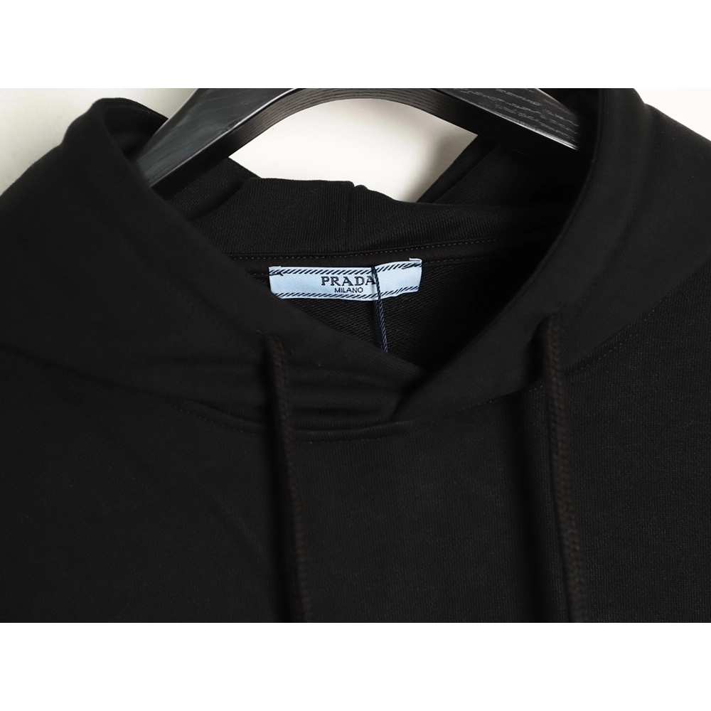 Prada faux pocket triangle iron logo hooded sweatshirt,Prada