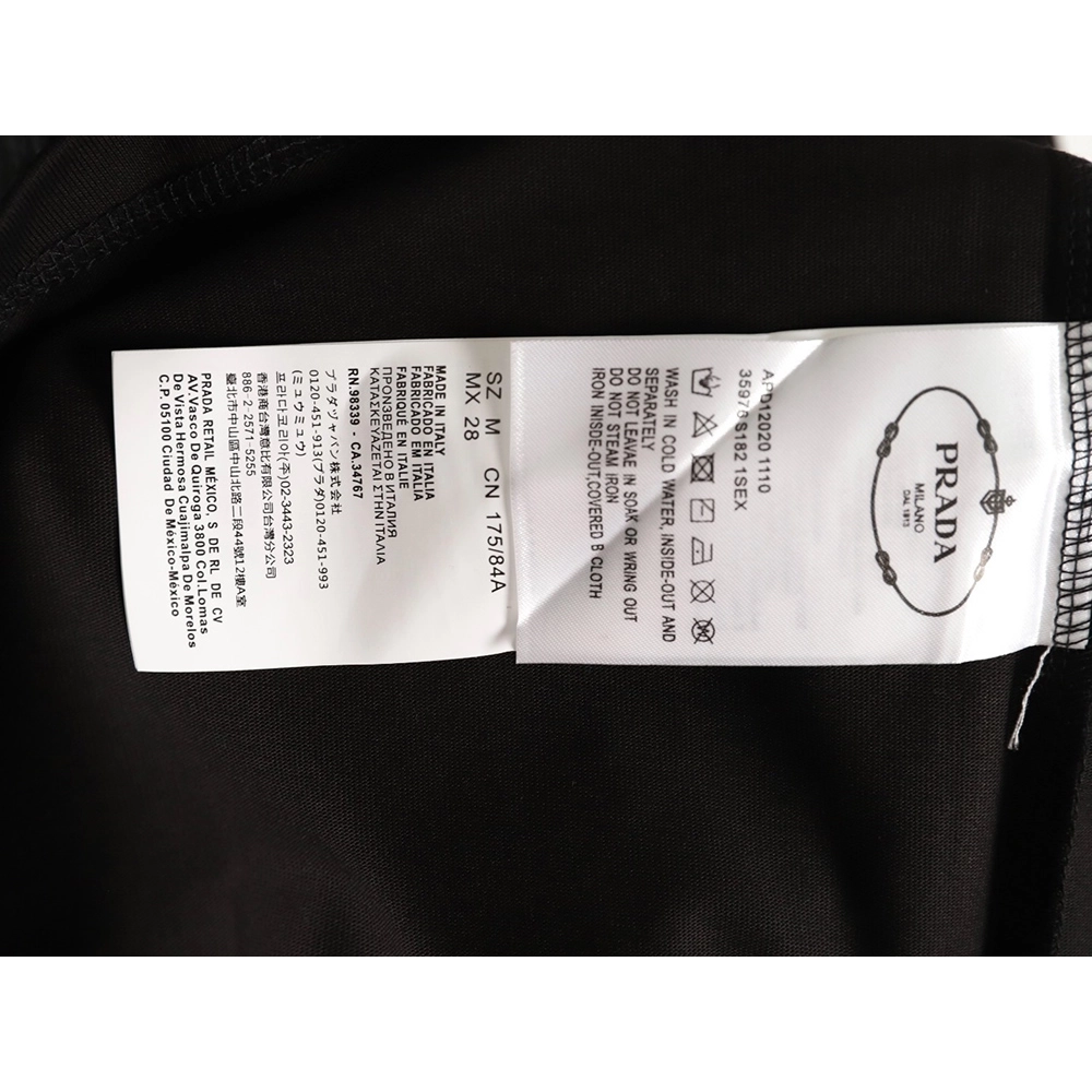 Prada large logo ink-splashed print long-sleeved T-shirt TSK1,Prada