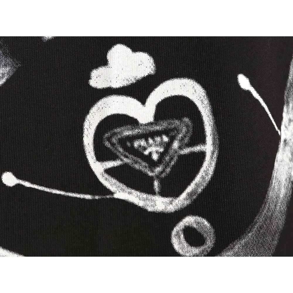 Prada large logo ink-splashed print long-sleeved T-shirt TSK1,Prada