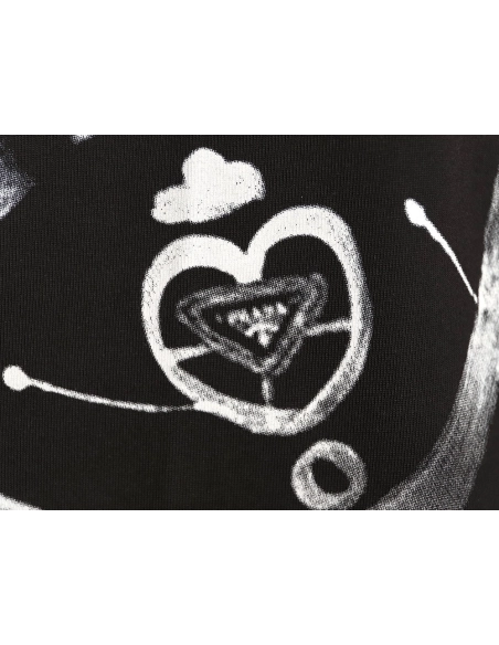 Prada large logo ink-splashed print long-sleeved T-shirt TSK1,Prada