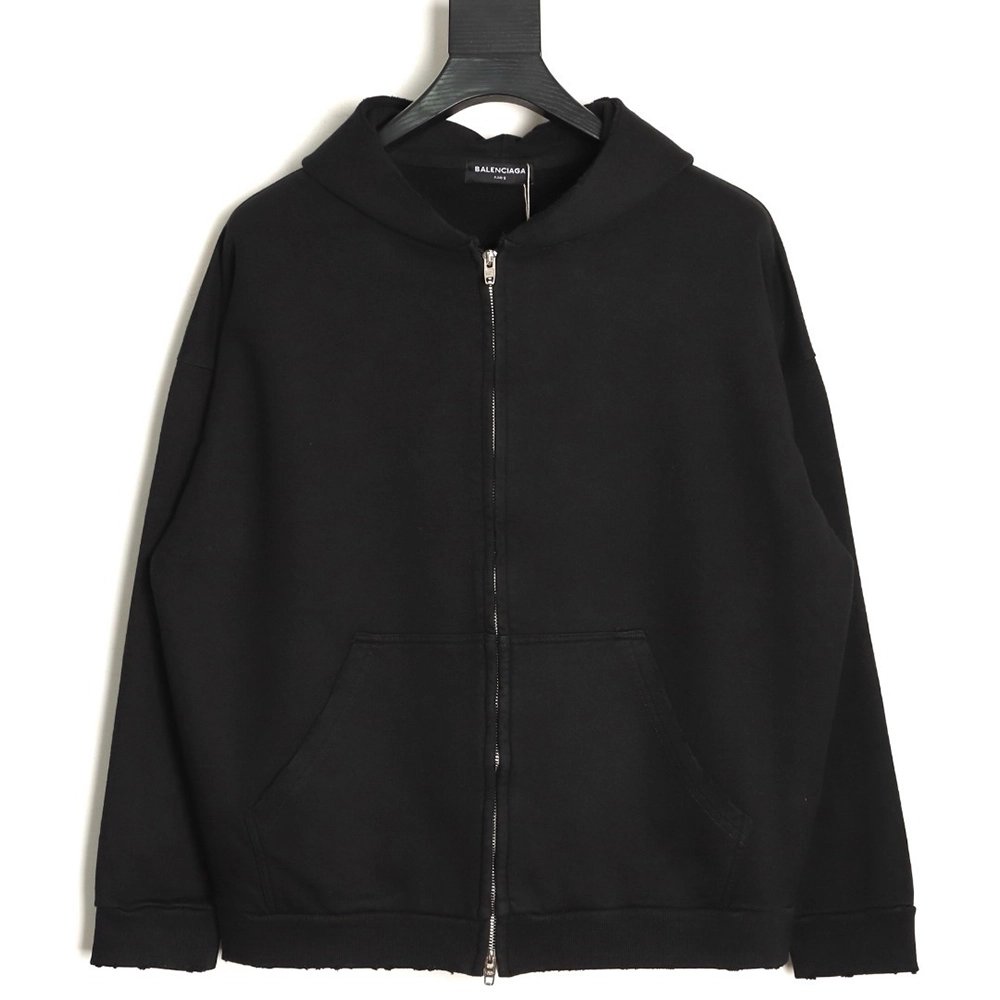 Balenciaga reverse letter embroidered hole double zipper jacket TSK1,Balenciaga