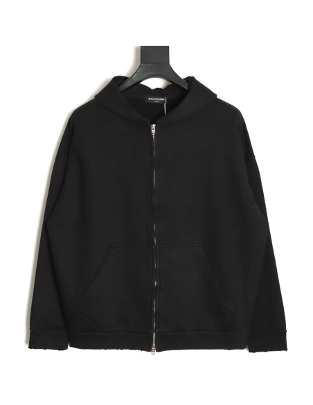 Balenciaga reverse letter embroidered hole double zipper jacket TSK1,Balenciaga