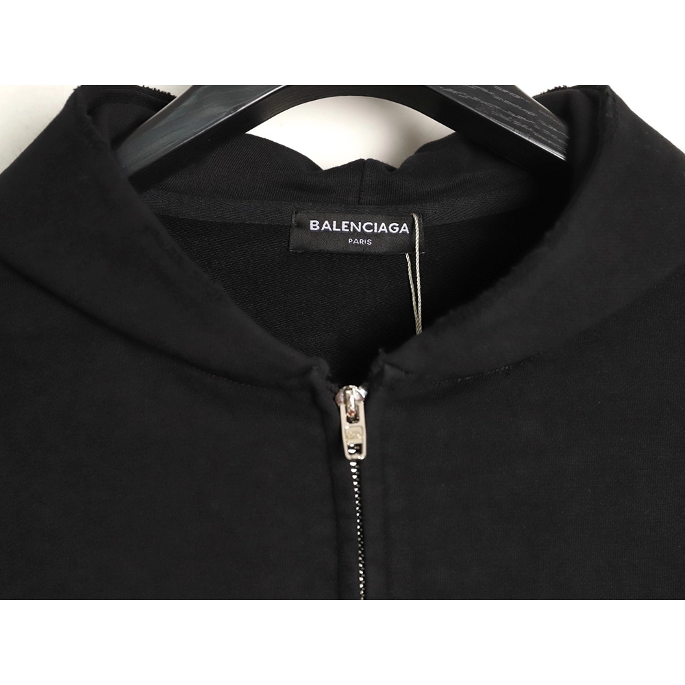 Balenciaga reverse letter embroidered hole double zipper jacket TSK1,Balenciaga