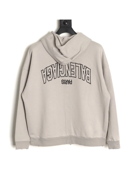 Balenciaga reverse letter embroidered hole double zipper jacket,Balenciaga
