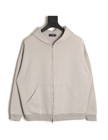 Balenciaga reverse letter embroidered hole double zipper jacket,Balenciaga