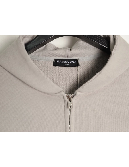 Balenciaga reverse letter embroidered hole double zipper jacket,Balenciaga