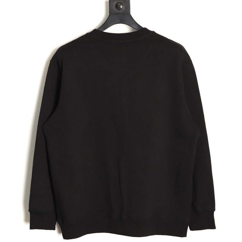 Burberry Check Patch Lettering Embroidered Crew Neck Sweatshirt TSK1,Burberry