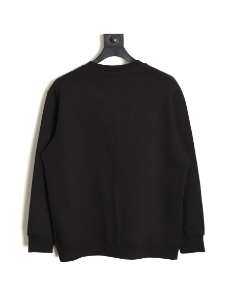 Burberry Check Patch Lettering Embroidered Crew Neck Sweatshirt TSK1,Burberry