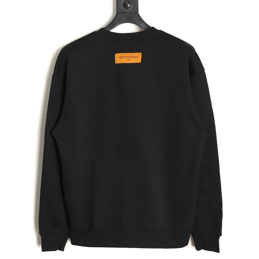 Louis Vuitton graffiti hand-painted pumpkin crewneck sweatshirt TSK1,Louis Vuitton