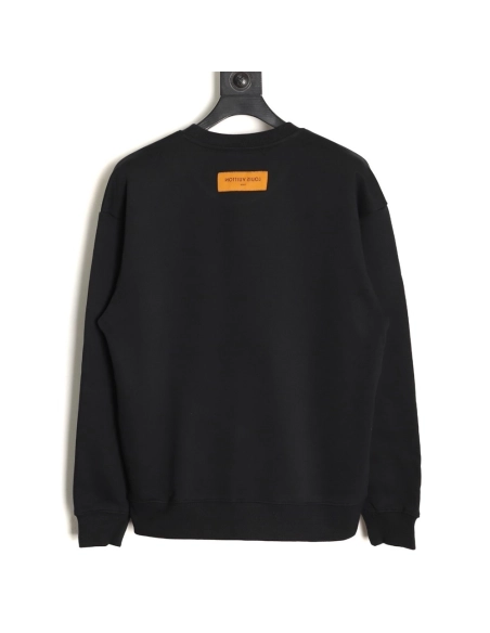 Louis Vuitton graffiti hand-painted pumpkin crewneck sweatshirt TSK1,Louis Vuitton