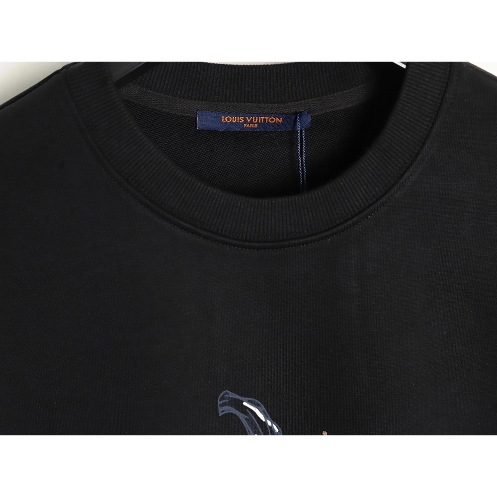 Louis Vuitton graffiti hand-painted pumpkin crewneck sweatshirt TSK1,Louis Vuitton