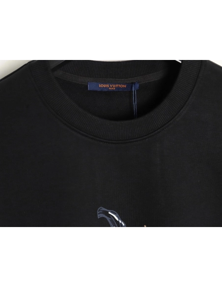 Louis Vuitton graffiti hand-painted pumpkin crewneck sweatshirt TSK1,Louis Vuitton