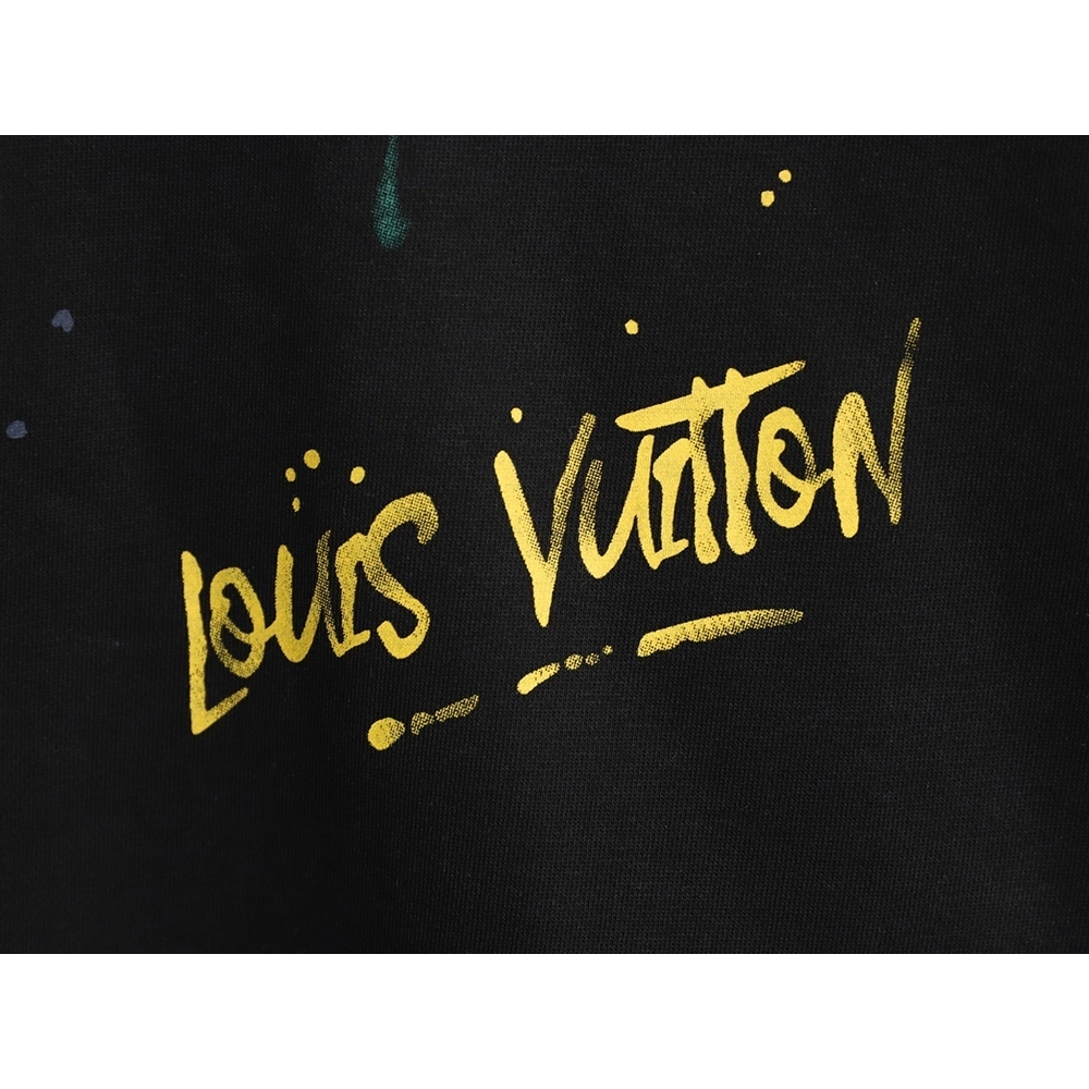 Louis Vuitton graffiti hand-painted pumpkin crewneck sweatshirt TSK1,Louis Vuitton