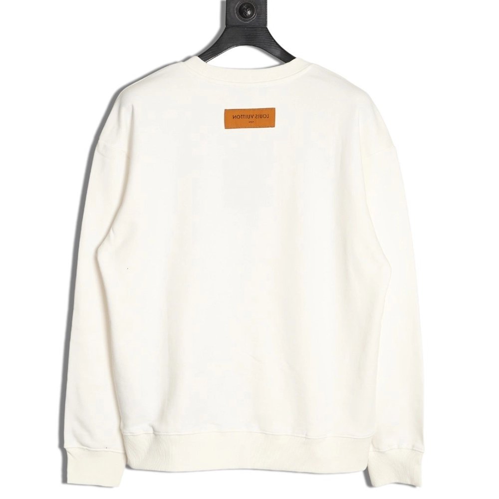 Louis Vuitton graffiti hand-painted pumpkin crewneck sweatshirt,Louis Vuitton