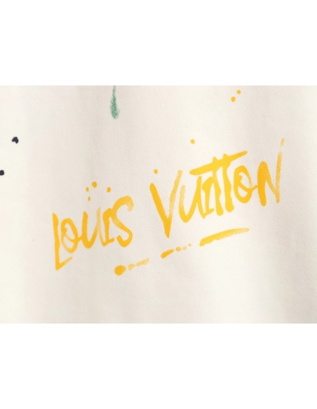 Louis Vuitton graffiti hand-painted pumpkin crewneck sweatshirt,Louis Vuitton