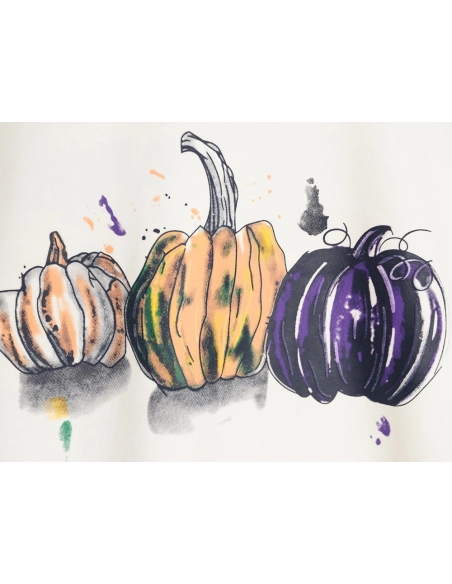 Louis Vuitton graffiti hand-painted pumpkin crewneck sweatshirt,Louis Vuitton