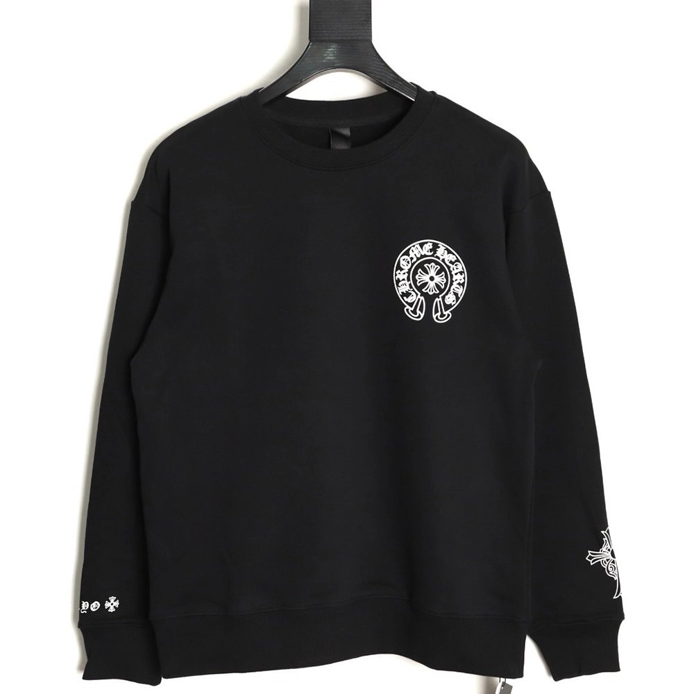 Chrome Hearts classic logo print crewneck sweatshirt TSK1,Chrome Hearts