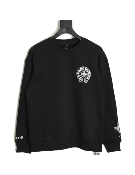 Chrome Hearts classic logo print crewneck sweatshirt TSK1,Chrome Hearts