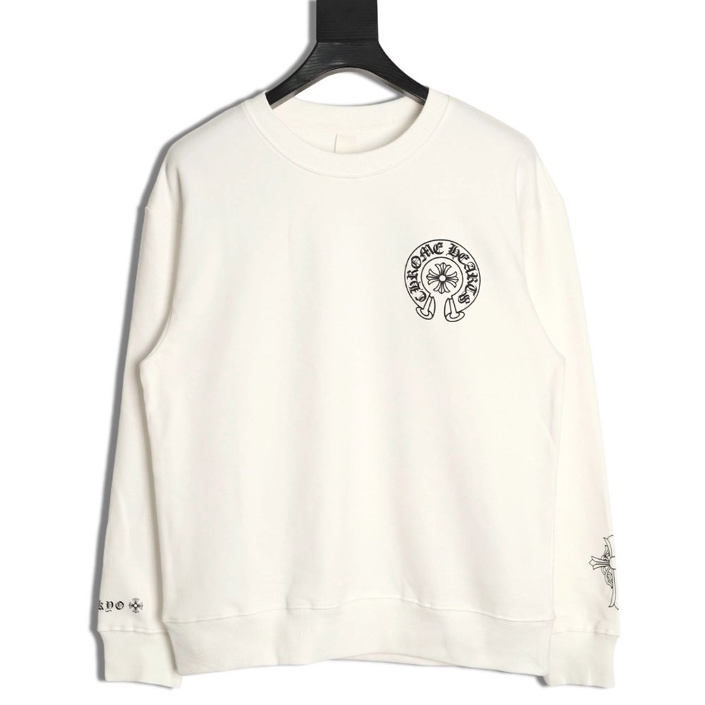 Chrome Hearts classic logo print crewneck sweatshirt,Chrome Hearts