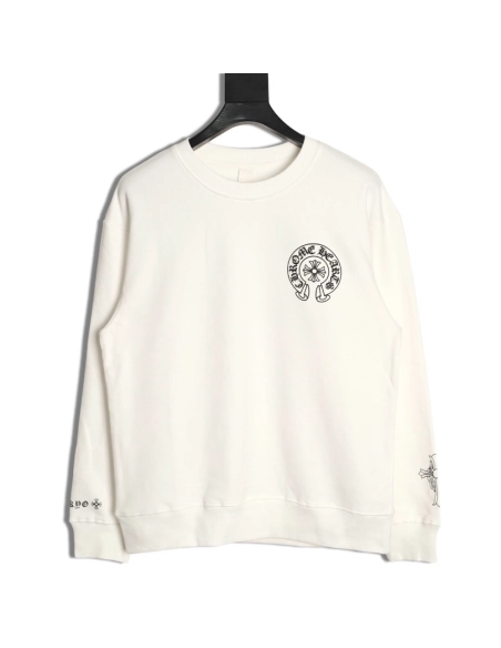 Chrome Hearts classic logo print crewneck sweatshirt,Chrome Hearts