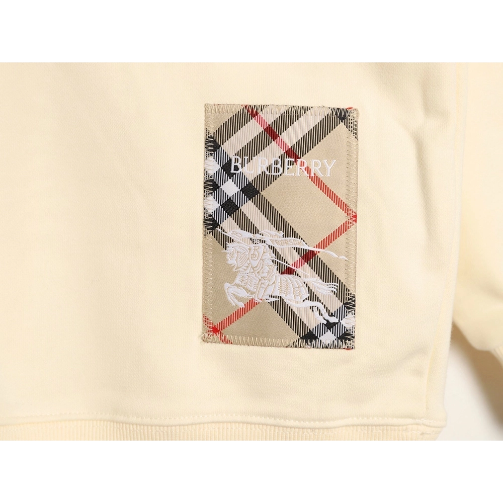 Burberry Check Patch Lettering Embroidered Crew Neck Sweatshirt,Burberry