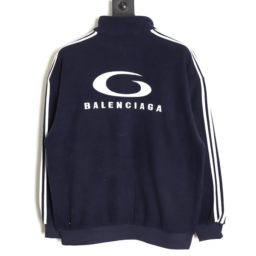 Balenciaga polar fleece embroidered stand collar jacket,Balenciaga