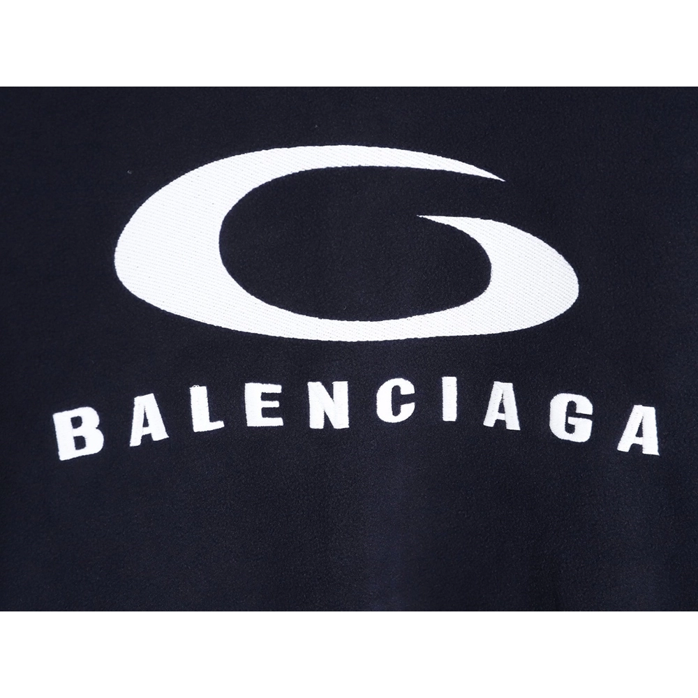 Balenciaga polar fleece embroidered stand collar jacket,Balenciaga