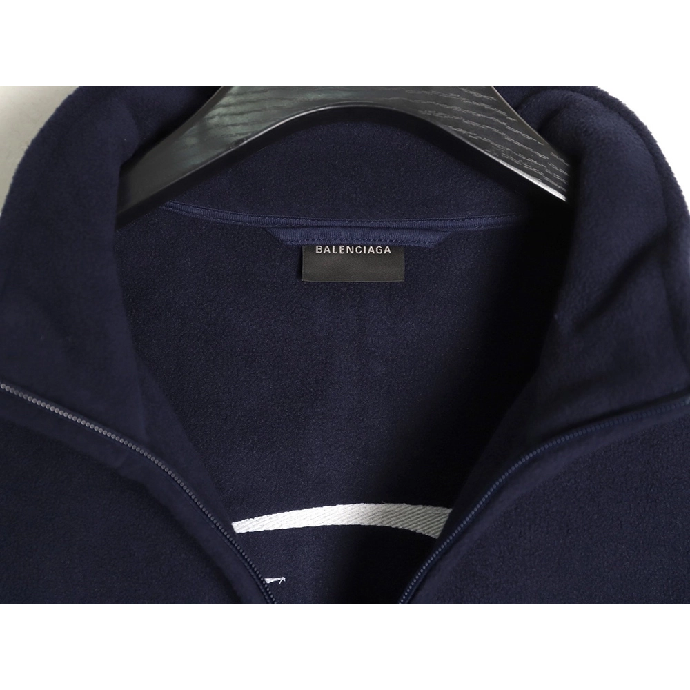 Balenciaga polar fleece embroidered stand collar jacket,Balenciaga