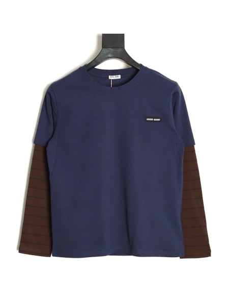 Miu Miu fake two-piece striped long-sleeved T-shirt,Miu Miu