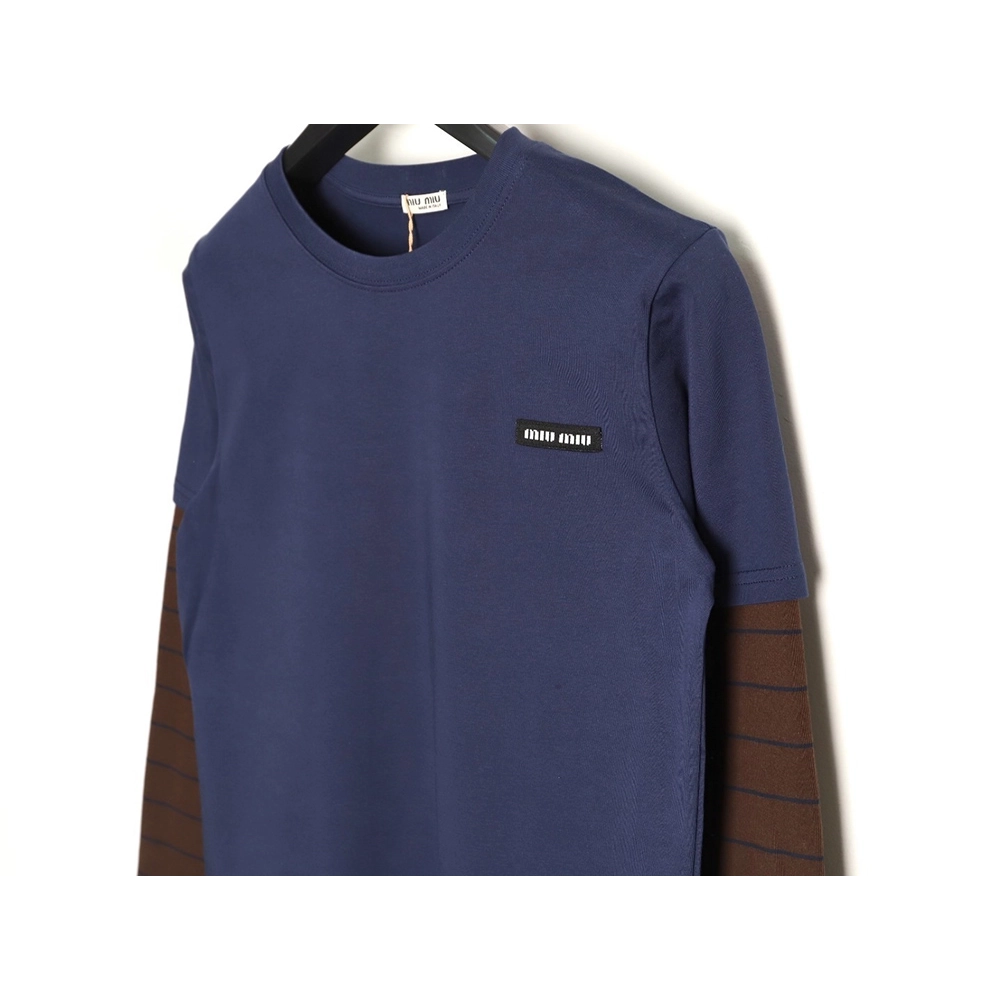 Miu Miu fake two-piece striped long-sleeved T-shirt,Miu Miu