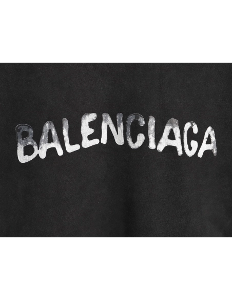 Balenciaga washed letter print crew neck sweatshirt,Balenciaga
