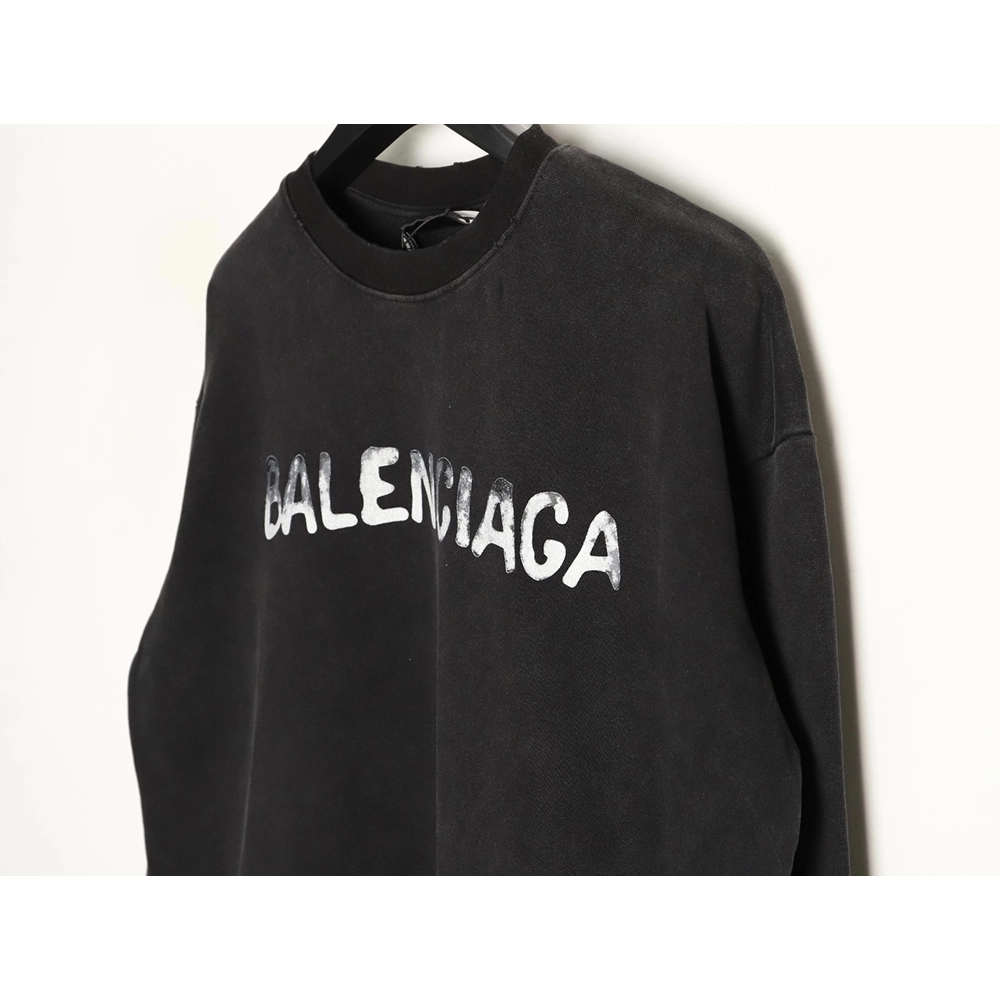 Balenciaga washed letter print crew neck sweatshirt,Balenciaga