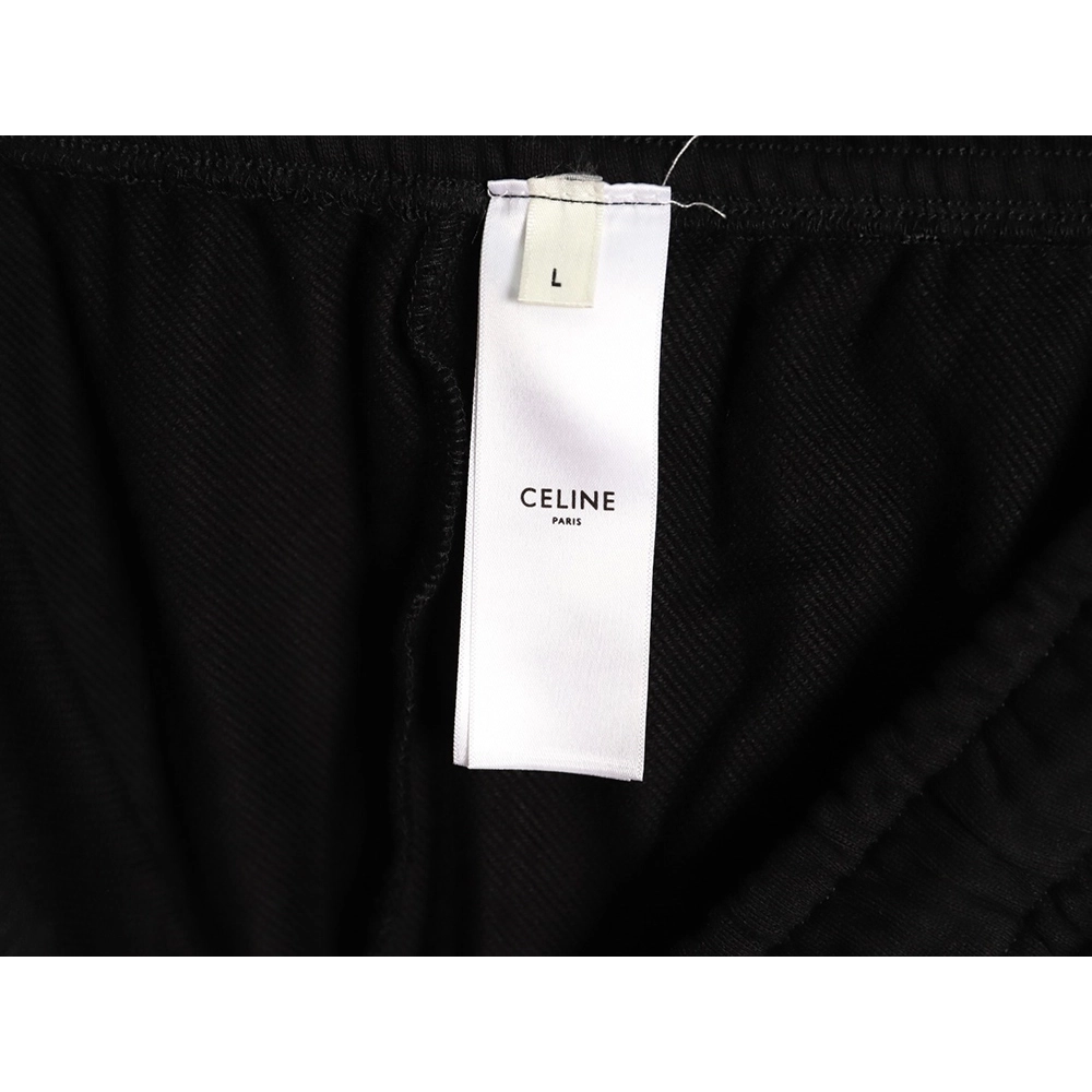 Celine Arc de Triomphe embroidered terry cotton drawstring track pants,Celine