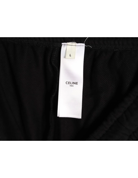 Celine Arc de Triomphe embroidered terry cotton drawstring track pants,Celine