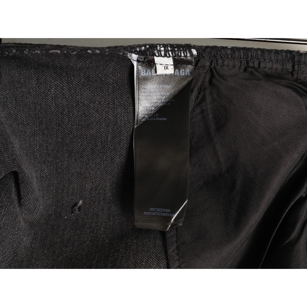 Balenciaga denim trousers with lettering webbing at waist,Balenciaga