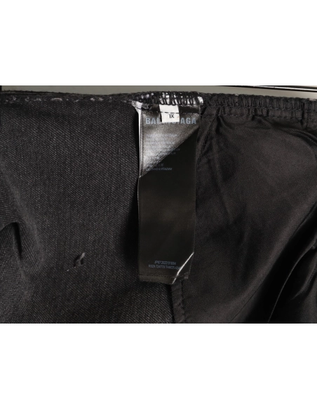 Balenciaga denim trousers with lettering webbing at waist,Balenciaga
