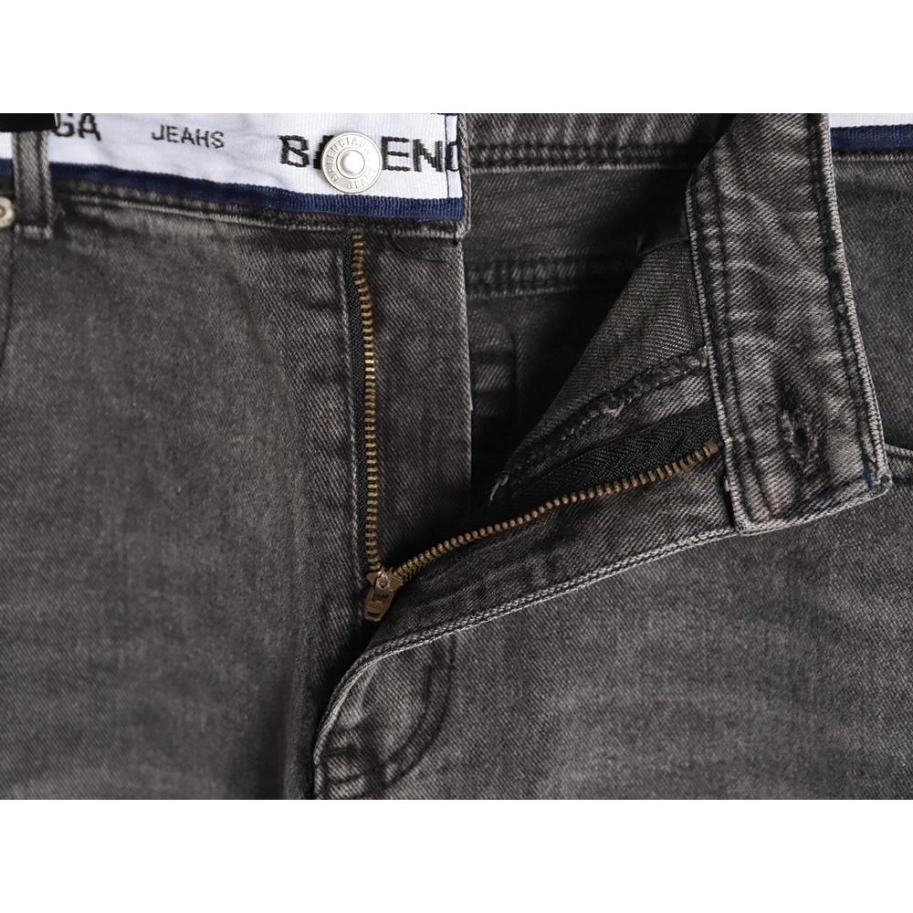 Balenciaga denim trousers with lettering webbing at waist,Balenciaga
