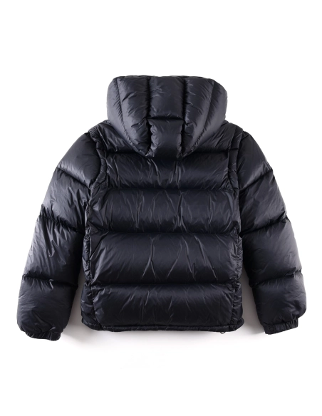 2025 new Moncler Cyclone Hooded Detachable Sleeve Down Jacket Black